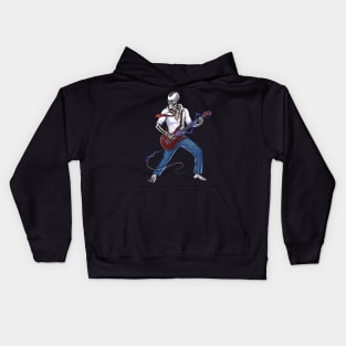 Skeleton Metal Music Guitarist Kids Hoodie